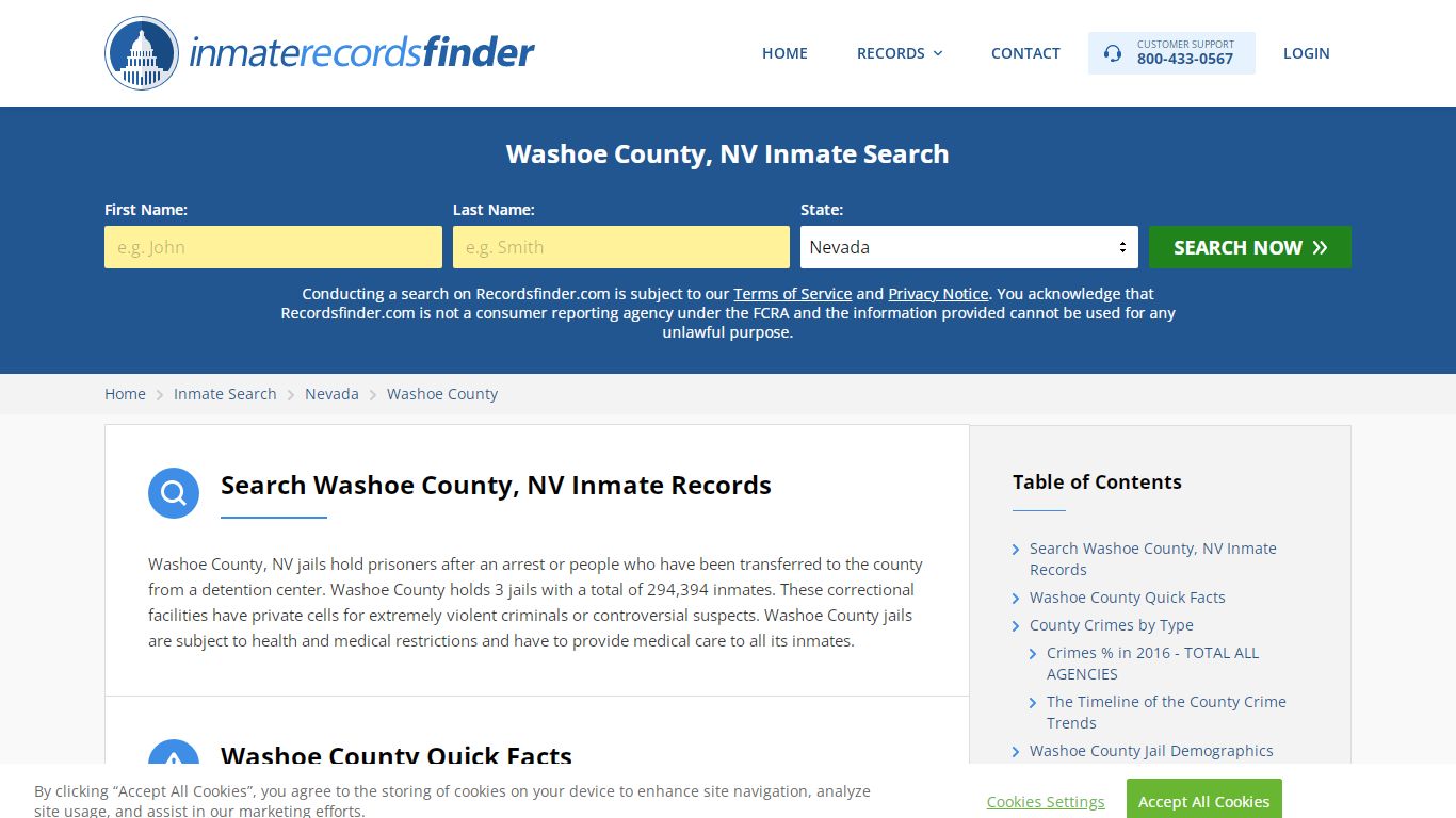 Washoe County, NV Inmate Lookup & Jail Records Online